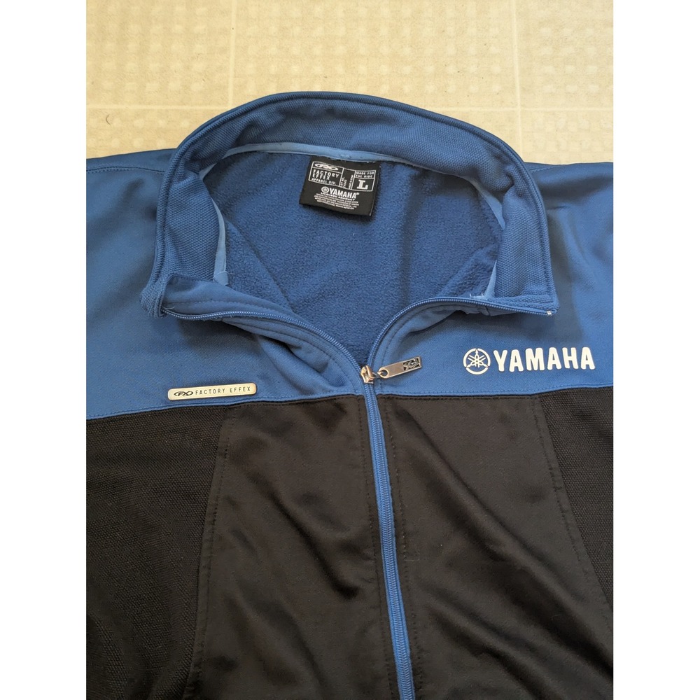 Factory Effex X Yamaha Track Jacket Mens Large Full Zip Moto‎ Racing Blue Black